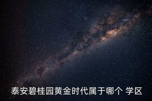  泰安碧桂园黄金时代属于哪个 学区