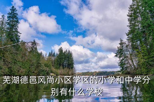 芜湖德邑风尚小区学区的小学和中学分别有什么学校