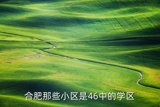 合肥什么学区房有哪些，合肥那些小区是46中的学区
