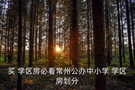 买 学区房必看常州公办中小学 学区房划分