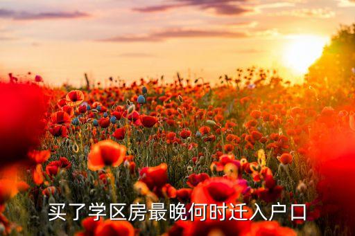 买了学区房最晚何时迁入户口
