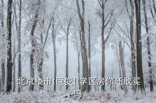  北京楼市:巨变! 学区房你还敢买吗