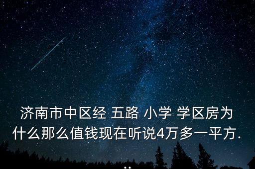 济南市中区经 五路 小学 学区房为什么那么值钱现在听说4万多一平方...
