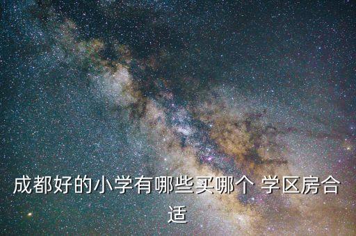 成都好的小学有哪些买哪个 学区房合适