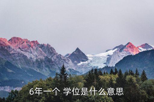 6年一个 学位是什么意思
