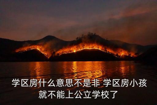  学区房什么意思不是非 学区房小孩就不能上公立学校了