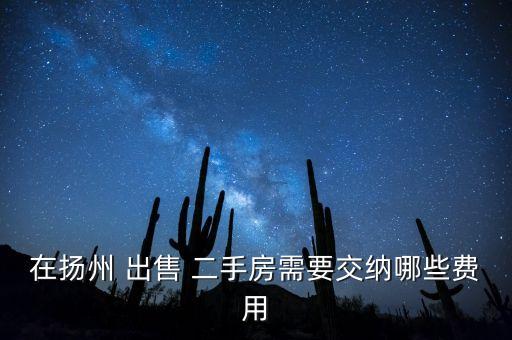 在扬州 出售 二手房需要交纳哪些费用