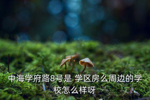 中海学府路8号是 学区房么周边的学校怎么样呀