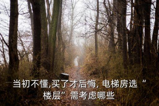 当初不懂,买了才后悔, 电梯房选“楼层”需考虑哪些