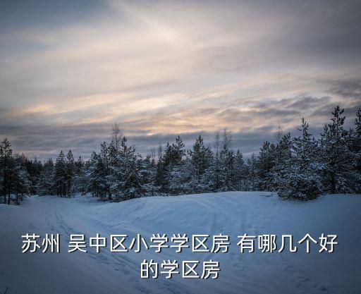 苏州 吴中区小学学区房 有哪几个好的学区房