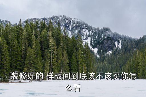  装修好的 样板间到底该不该买你怎么看