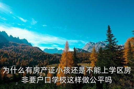 为什么有房产证小孩还是不能上学区房非要户口学校这样做公平吗