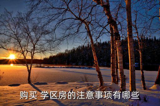 购买 学区房的注意事项有哪些