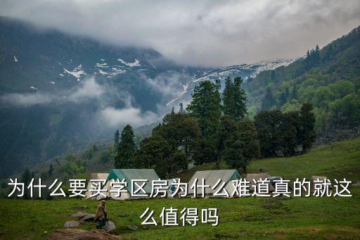 为什么要买学区房为什么难道真的就这么值得吗