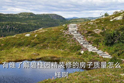 有谁了解碧桂园精装修的房子质量怎么样啊