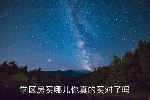 学区房买哪儿你真的买对了吗