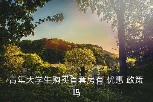 青年大学生购买首套房有 优惠 政策吗