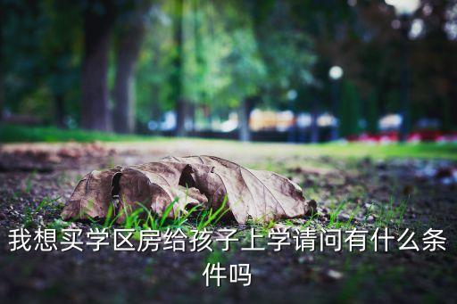我想买学区房给孩子上学请问有什么条件吗