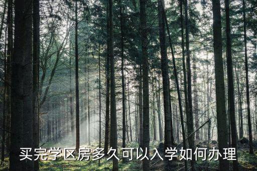 学区房什么时候能有，买完学区房多久可以入学如何办理