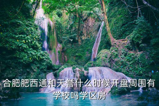 合肥肥西通和天誉什么时候开盘周围有学校吗学区房