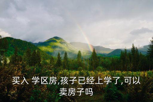 买入 学区房,孩子已经上学了,可以卖房子吗