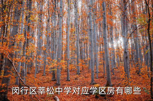 闵行区莘松中学对应学区房有哪些