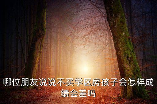 哪位朋友说说不买学区房孩子会怎样成绩会差吗