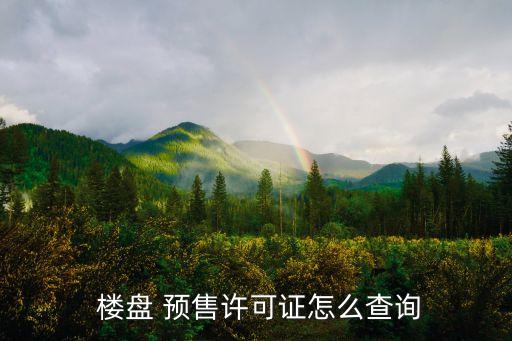  楼盘 预售许可证怎么查询