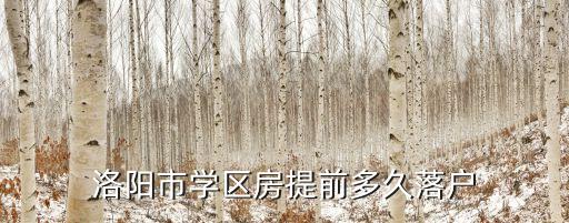 学区房要什么时候落户，洛阳市学区房提前多久落户