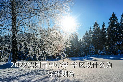 2022沈阳市中小学 学区以什么为标准划分
