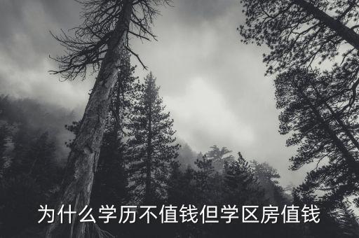 为什么学历不值钱但学区房值钱