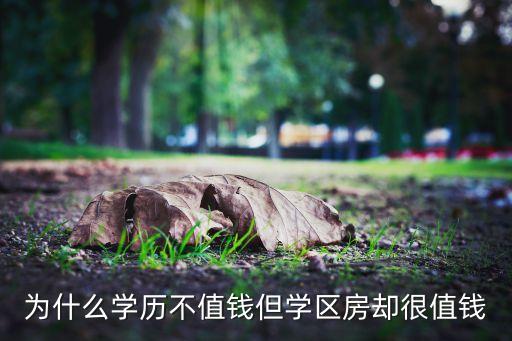 为什么学历不值钱但学区房却很值钱