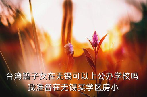 台湾籍子女在无锡可以上公办学校吗 我准备在无锡买学区房小
