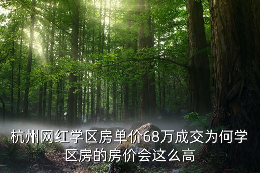 杭州网红学区房单价68万成交为何学区房的房价会这么高