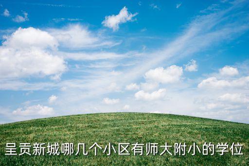 呈贡新城哪几个小区有师大附小的学位