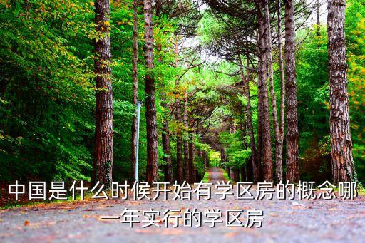 中国是什么时候开始有学区房的概念哪一年实行的学区房