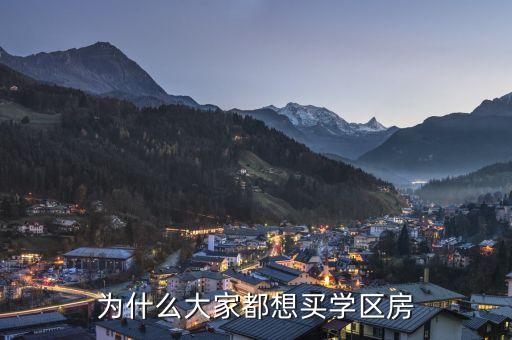 为什么大家都想买学区房