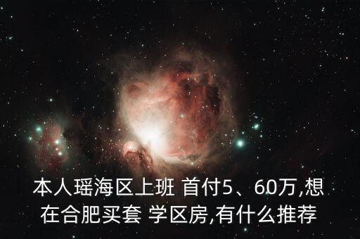 本人瑶海区上班 首付5、60万,想在合肥买套 学区房,有什么推荐