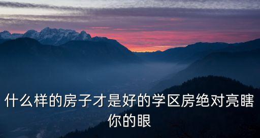 什么样的房子才是好的学区房绝对亮瞎你的眼