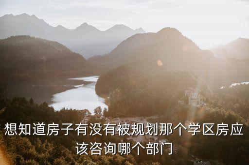 想知道房子有没有被规划那个学区房应该咨询哪个部门