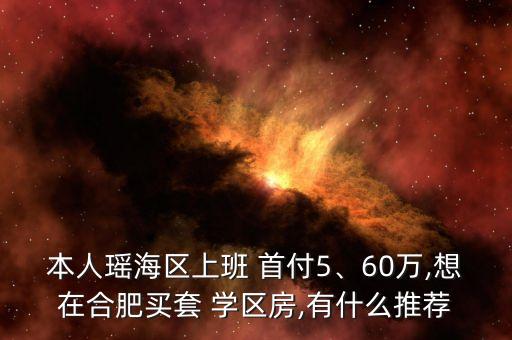 本人瑶海区上班 首付5、60万,想在合肥买套 学区房,有什么推荐