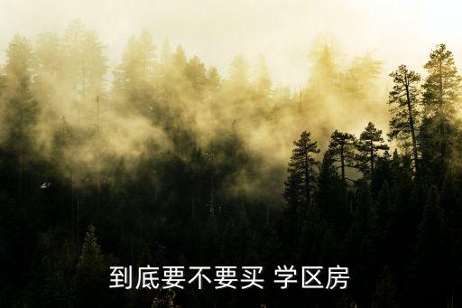到底要不要买 学区房