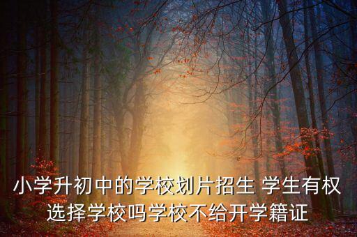小学升初中的学校划片招生 学生有权选择学校吗学校不给开学籍证