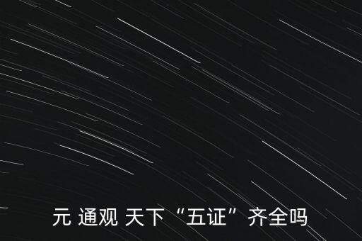元 通观 天下“五证”齐全吗
