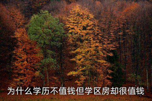 为什么学历不值钱但学区房却很值钱
