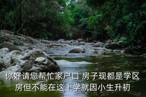 你好请您帮忙家户口 房子现都是学区房但不能在这上学就因小生升初