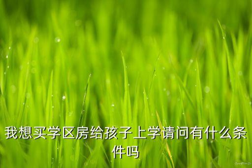 我想买学区房给孩子上学请问有什么条件吗