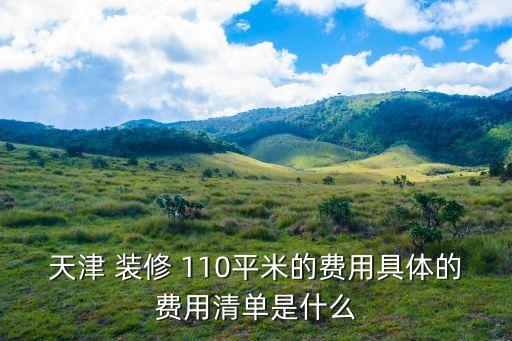 天津 装修 110平米的费用具体的费用清单是什么