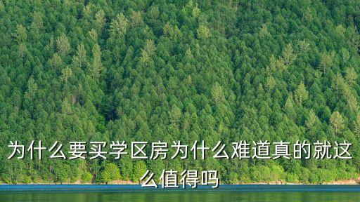 为什么要买学区房为什么难道真的就这么值得吗