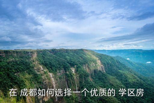 在 成都如何选择一个优质的 学区房